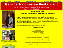 Tablet Screenshot of garudarestaurant.co.uk